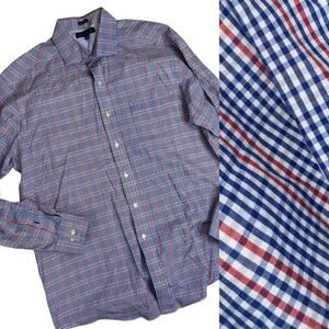 Tommy Hilfiger Men's Classic Gingham Check Buttoned Shirt RWB  16-1/2  34/35